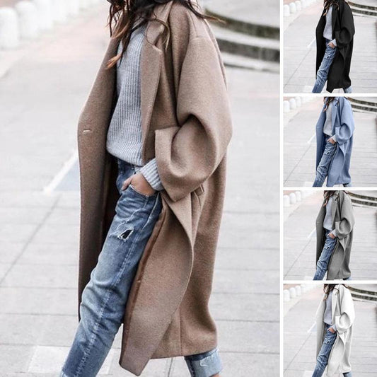 🔥Solo 36 rimasti in magazzino - Cappotto Oversize Retrò Casual Tinta Unita Antivento Caldo