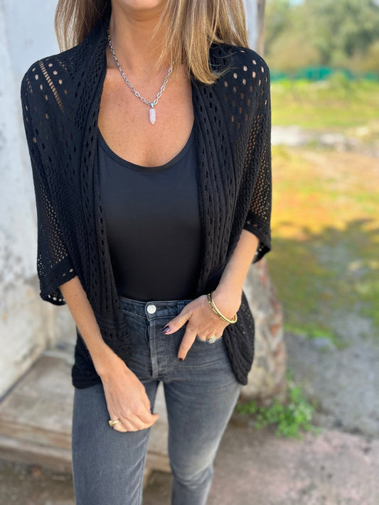 SVENDITA🔥Cardigan da donna scavato a mezza manica