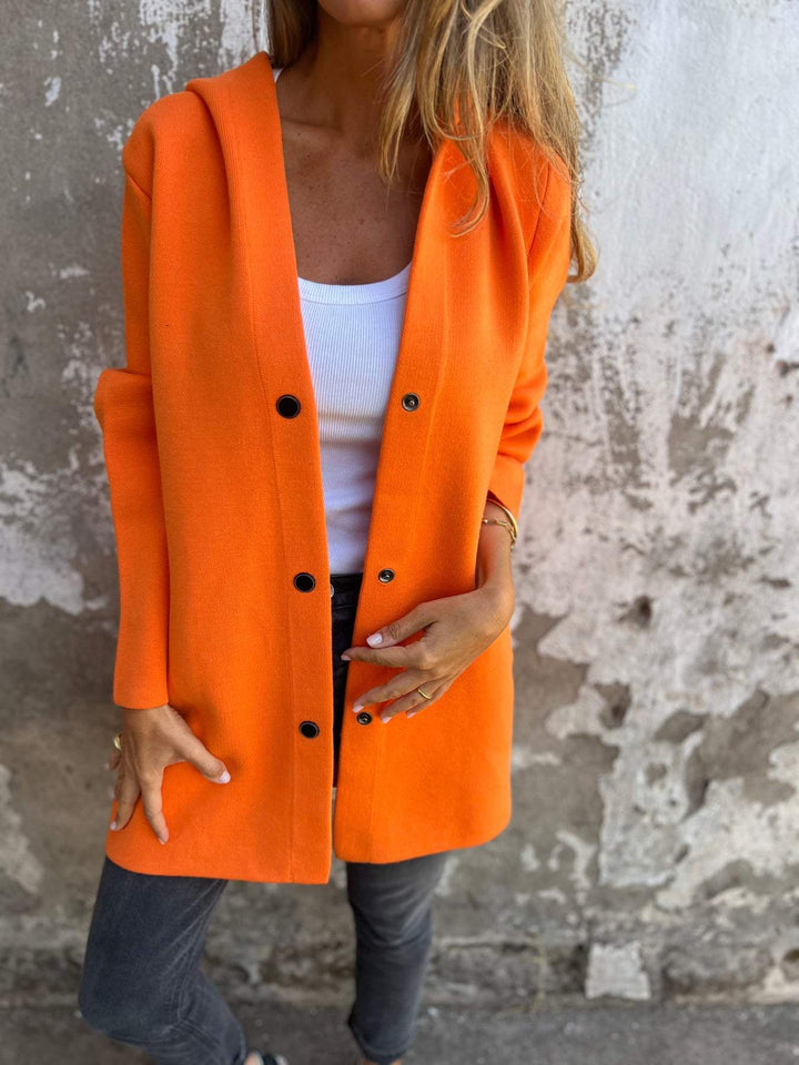 RÄUMUNGSVERKAUF🔥 Freizeitjacke mit Kapuze und einer Knopfleiste