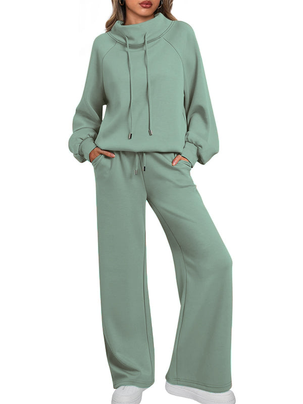 🎄Saldi di Natale 🔥 Tuta casual da donna in due pezzi oversize, con felpa girocollo e coulisse e pantaloni della tuta a gamba larga