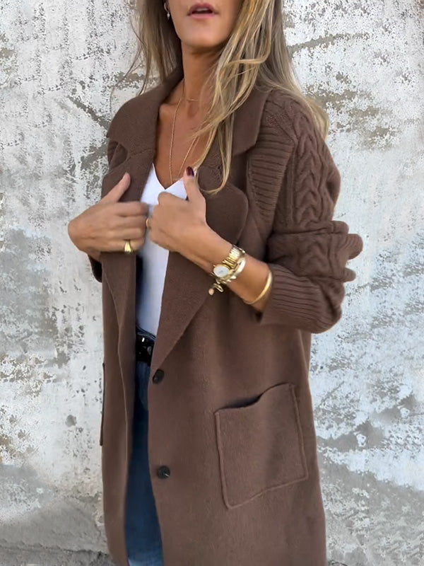 SCONTO PAZZESCO🔥 Giacca casual con risvolto e tasche a coste