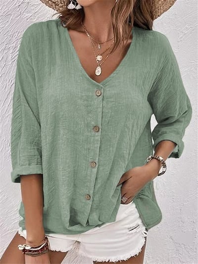 🔥Lockerer V-Ausschnitt Pullover Damen-Shirt