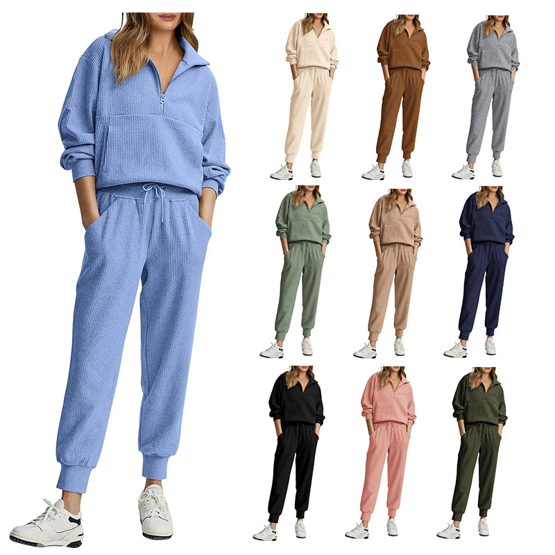 NEU 🔥 Damen Baumwolle Zweiteiler Oversized Kapuzenpullover Weite Beine Jogginghose Lässiges Set