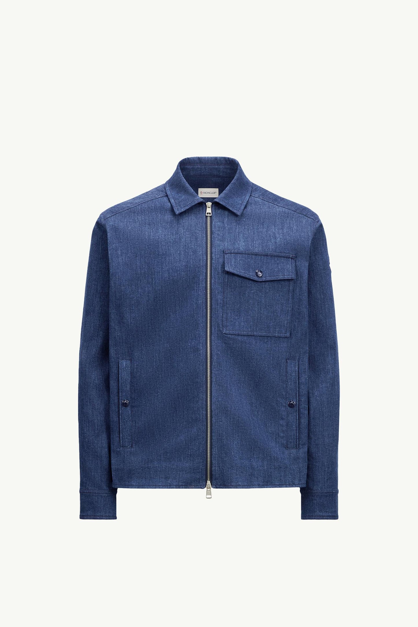 Denim Long Sleeve Zip-Up Shirt