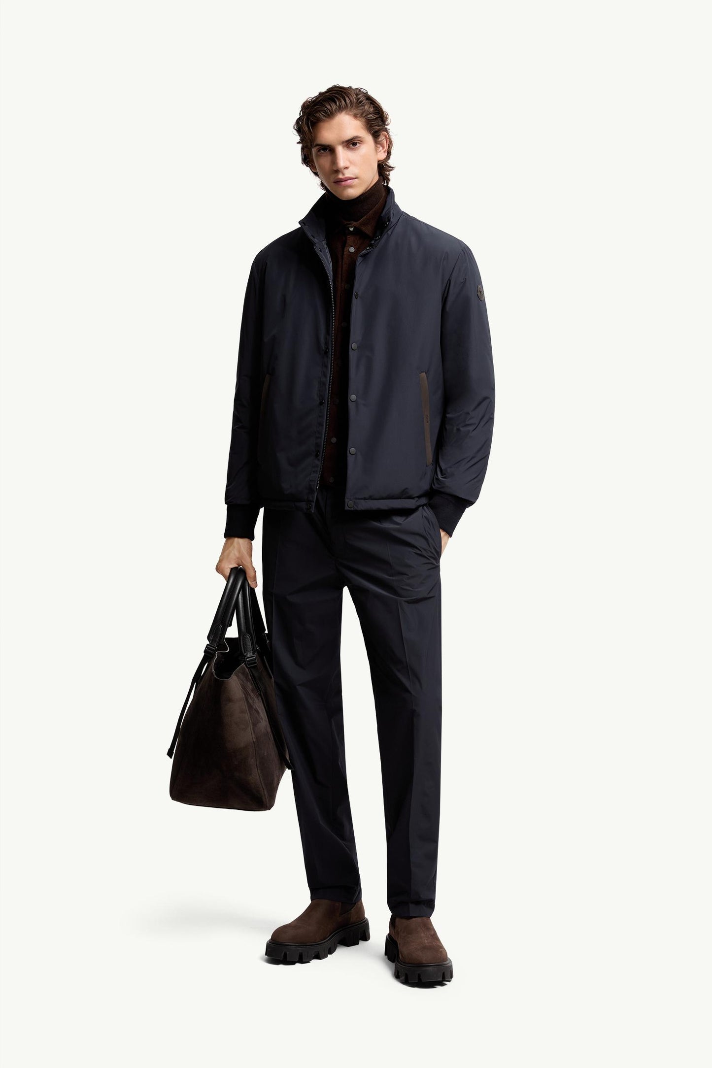 Lanques Leather-Trimmed Short Down Jacket