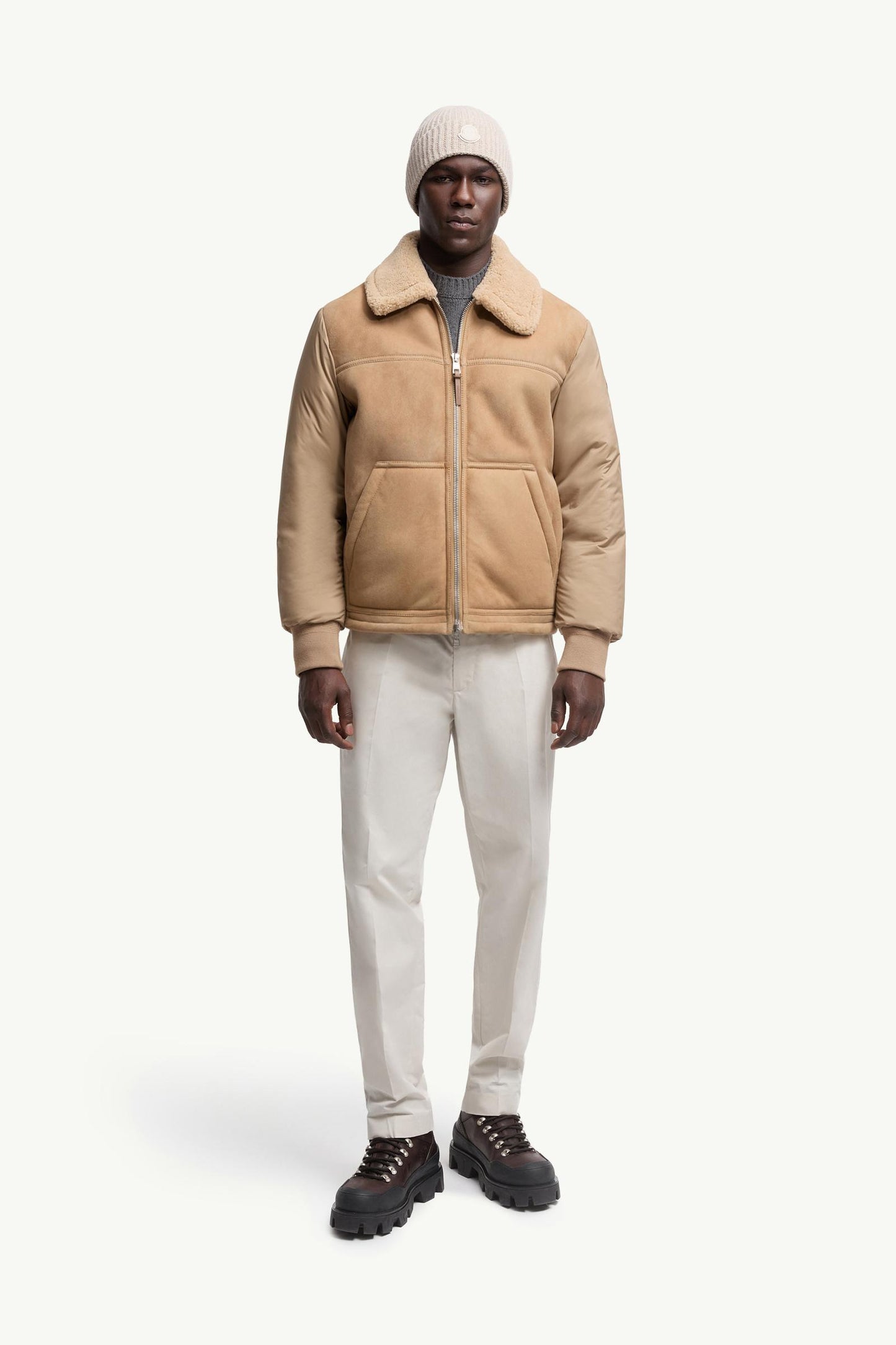 Tonnay Suede & Shearling Short Down Jacket