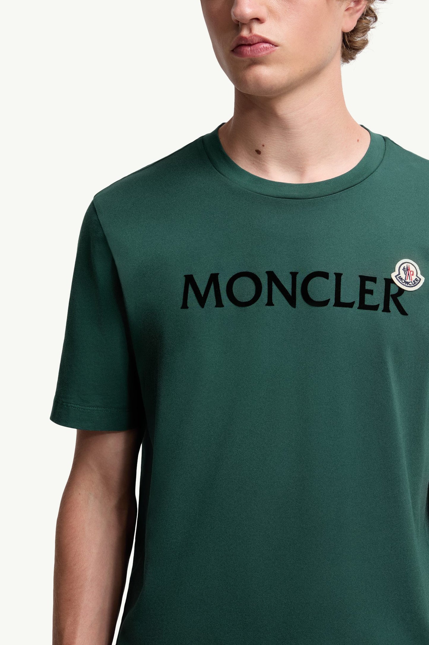 Flocked Logo Cotton T-Shirt