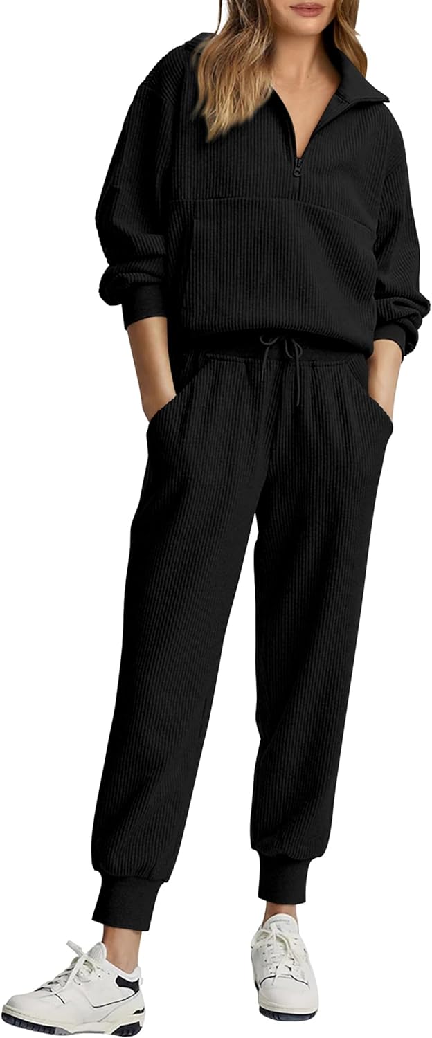 NEU 🔥 Damen Baumwolle Zweiteiler Oversized Kapuzenpullover Weite Beine Jogginghose Lässiges Set