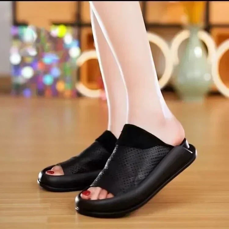 LetcloTM Damen Plateau-Slipper aus italienischem Leder