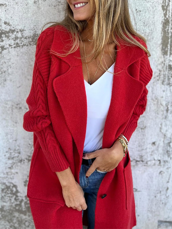 SCONTO PAZZESCO🔥 Giacca casual con risvolto e tasche a coste