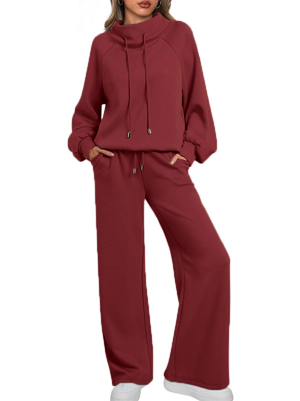 🎄Saldi di Natale 🔥 Tuta casual da donna in due pezzi oversize, con felpa girocollo e coulisse e pantaloni della tuta a gamba larga